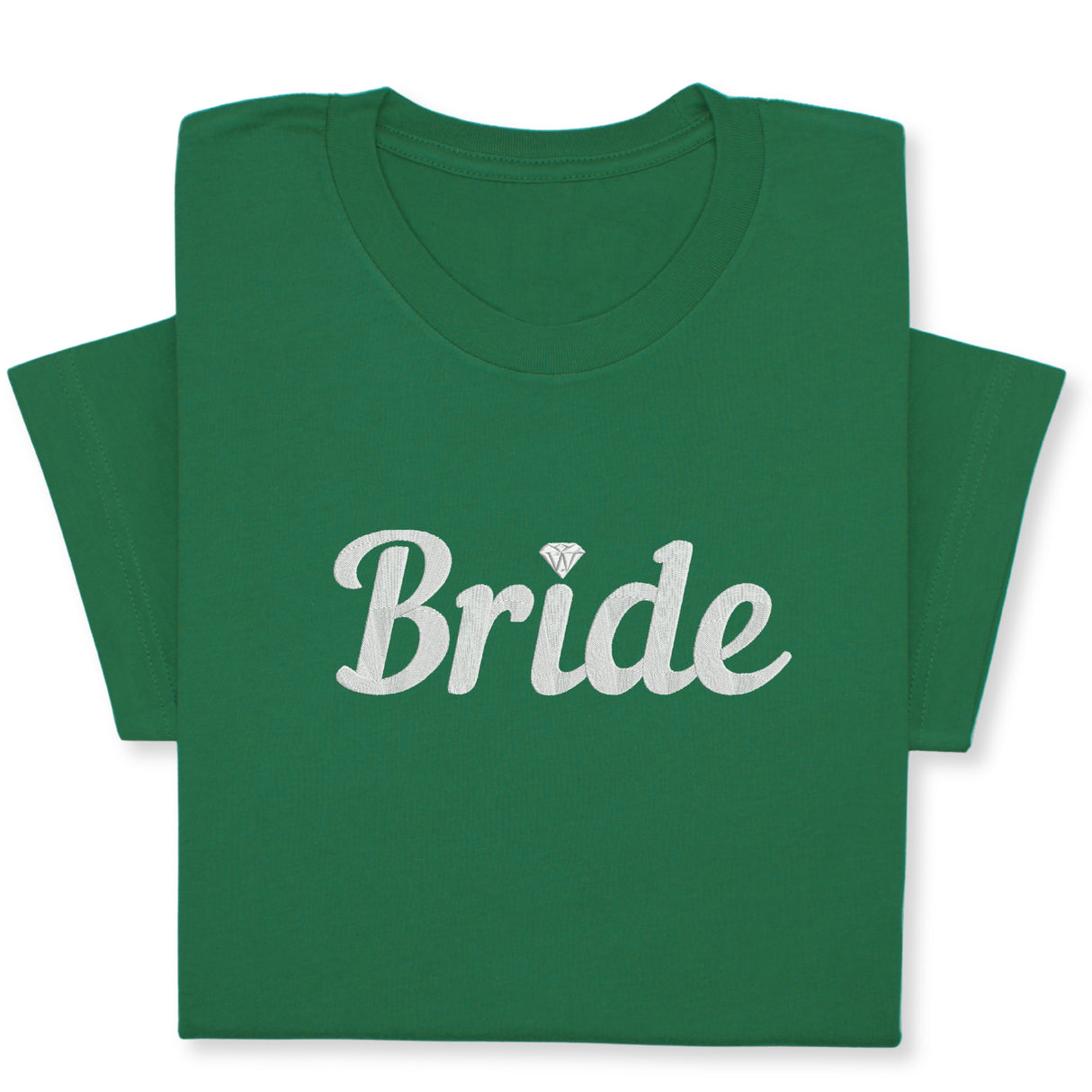 Bride T-Shirt with Silver Embroidery – Elegant Bridal Tee, Diamond Detail, Wedding Morning Shirt, Bachelorette Party Gift, Bride-to-Be Outfit