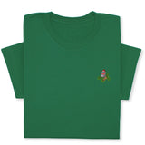 Christmas Bird Embroidered T-Shirt, Festive Robin Tee with Santa Hat, Cute Holiday Nature Shirt, Cozy Minimalist Xmas Gift for Bird Lovers
