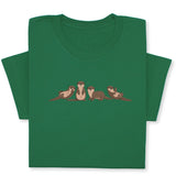 Otters Embroidered T-Shirt, Cute Otters Shirt for Animal Lovers, Playful Wildlife Tee, Nature Inspired Embroidery Gift, Unisex Otter Lover