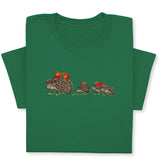 Embroidered Hedgehog Family T-Shirt, Cute Animal Nature Lover Gift