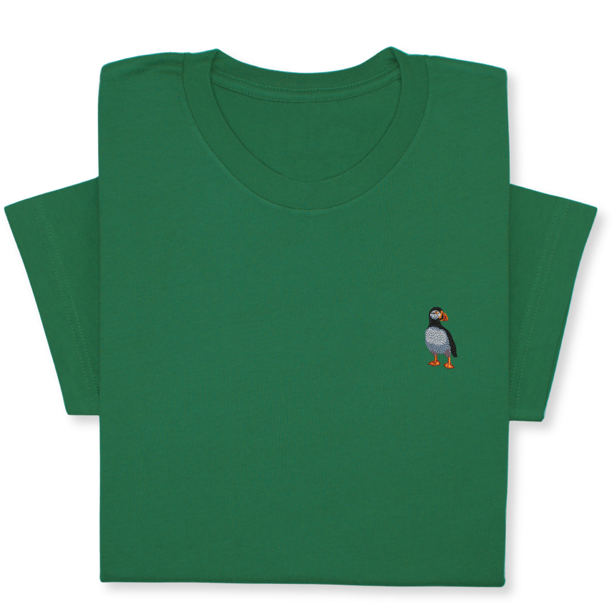 Puffin Embroidered T-Shirt, Cute Seabird Gift for Nature Lover, Minimalist Bird Design, Coastal Wildlife Tee, Nautical Aesthetic Outfit