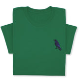 Raven Embroidered T-Shirt | Unisex Crewneck Tee | Nature-Inspired Bird Design | Unique Black Raven Gift for Bird Enthusiasts!