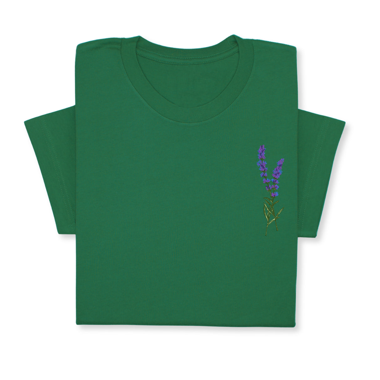 Lavender Embroidered T-Shirt, Minimalist Botanical Shirt, Floral Gift for Her, Nature Inspired Tee, Delicate Flower Embroidery