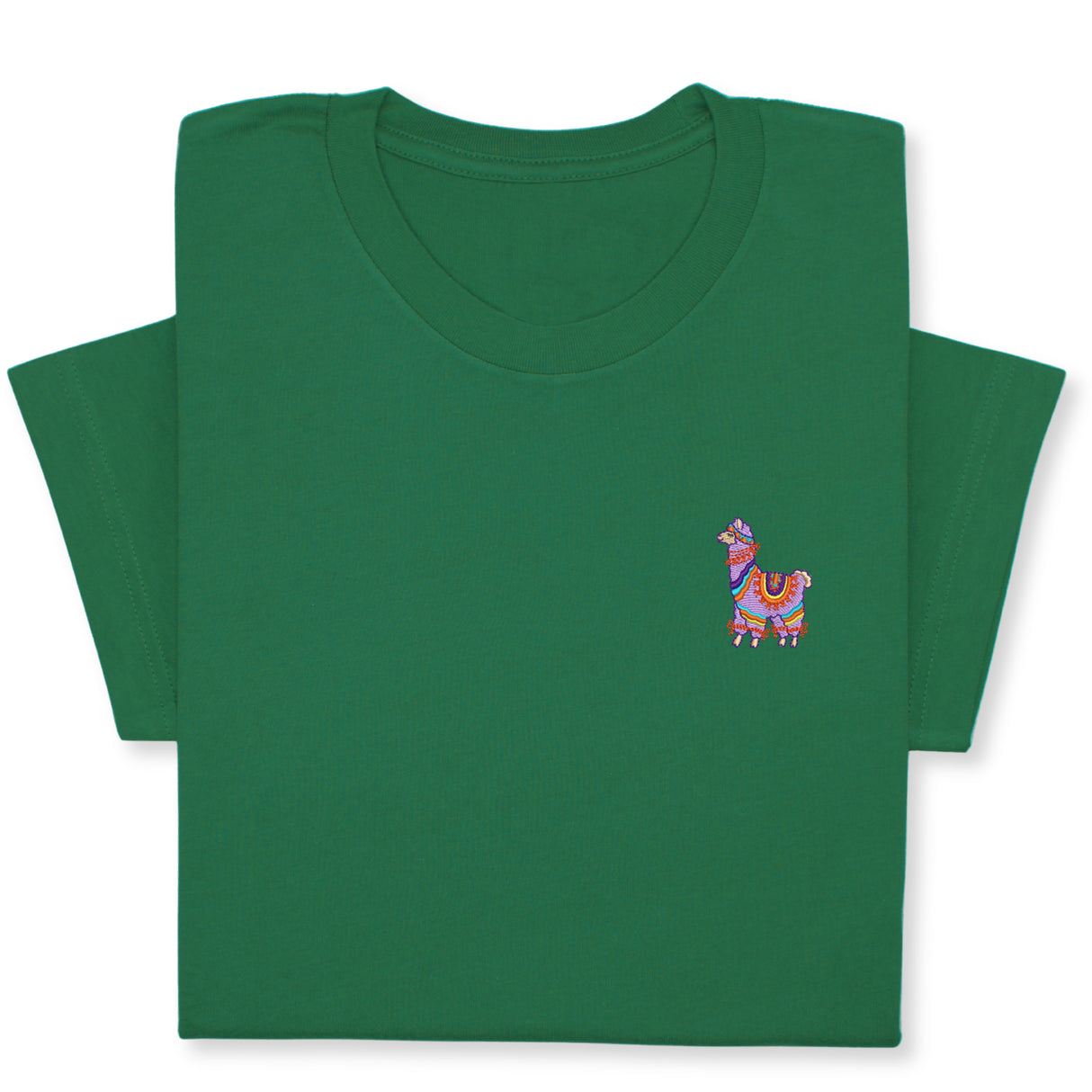 Colorful Llama Embroidered T-Shirt, Cute Alpaca Graphic Tee, Boho Animal Shirt, Fun Andean Wildlife Gift for Her & Him, Festival Style Top