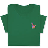 Colorful Llama Embroidered T-Shirt, Cute Alpaca Graphic Tee, Boho Animal Shirt, Fun Andean Wildlife Gift for Her & Him, Festival Style Top