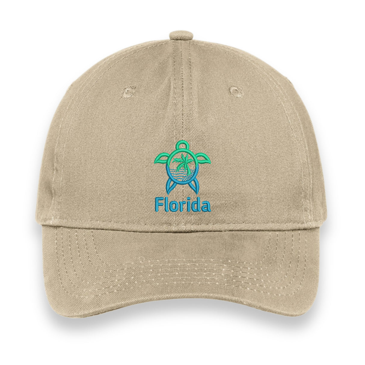 Florida Turtle Embroidered Hat, Sea Life Beach Cap, Unisex Coastal Gift, Vacation Souvenir Baseball Hat, Nature-Inspired Design