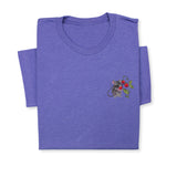 Mouse & Berry Embroidered T-Shirt, Cute Garden Animal Tee, Whimsical Nature Shirt, Funny Rodent Embroidery Gift for Her & Him