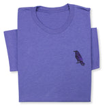 Raven Embroidered T-Shirt | Unisex Crewneck Tee | Nature-Inspired Bird Design | Unique Black Raven Gift for Bird Enthusiasts!