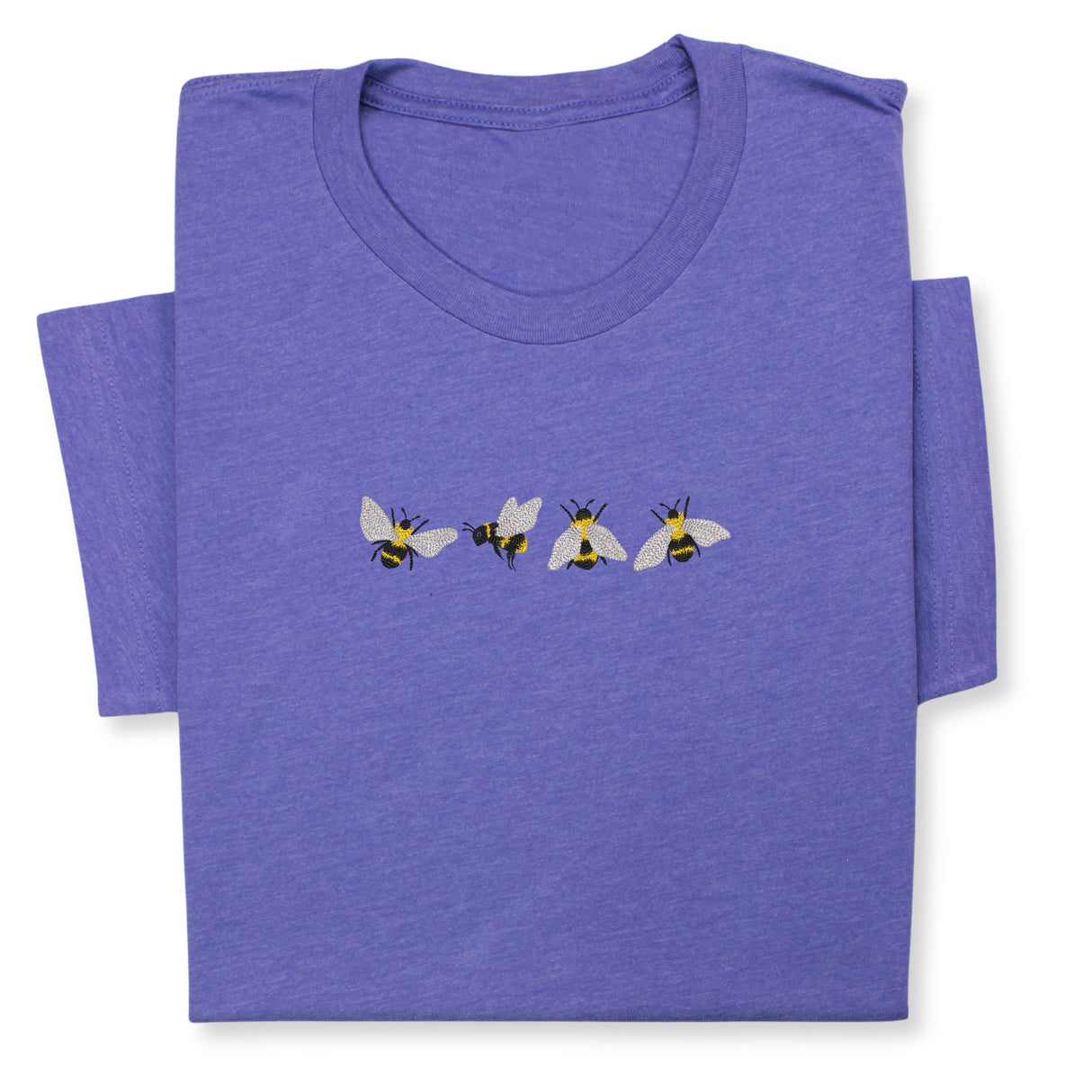 4 Bees Embroidered T-Shirt – Minimalist Insect Shirt, Cute Nature Tee, Bumblebee Lover Gift, Unisex Garden Shirt for Bee Fans & Nature Lovers
