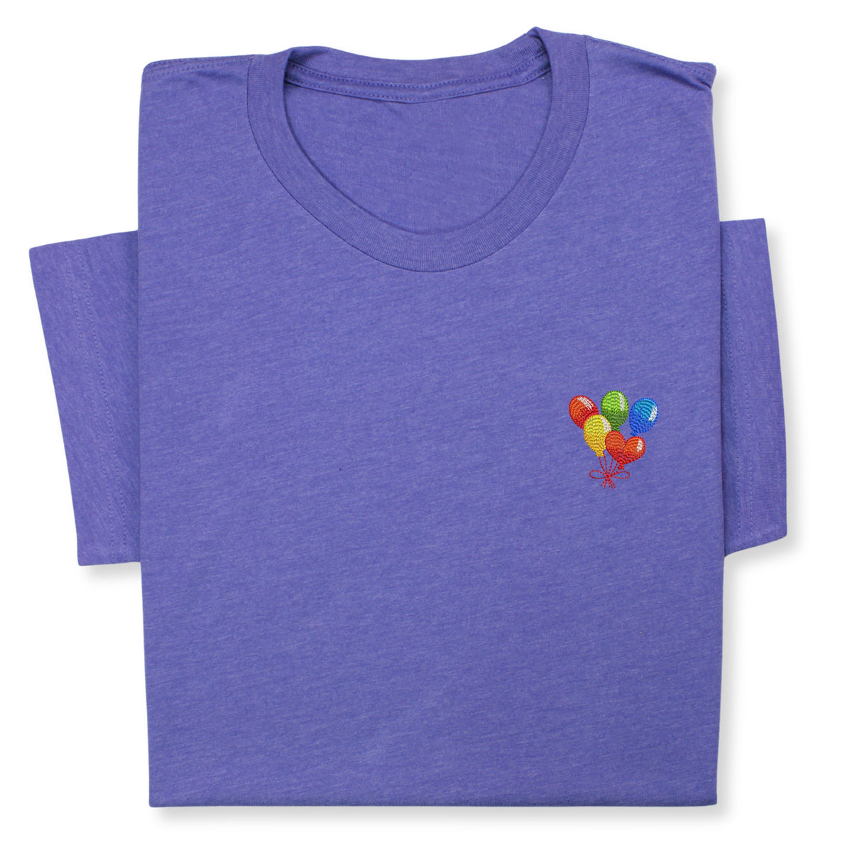 Rainbow Balloons Embroidered T-Shirt, Whimsical Party Tee, Colorful Festive Gift, Birthday Celebration Shirt, Fun Embroidery for All Ages