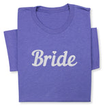 Bride T-Shirt with Silver Embroidery – Elegant Bridal Tee, Diamond Detail, Wedding Morning Shirt, Bachelorette Party Gift, Bride-to-Be Outfit
