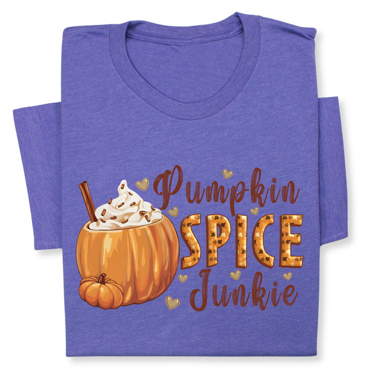 Pumpkin Spice Junkie Fall T-Shirt – Cute Autumn Latte Print, Cozy Pumpkin Drink Tee, Pumpkin Lover Gift, Thanksgiving Season Shirt