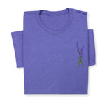 Lavender Embroidered T-Shirt, Minimalist Botanical Shirt, Floral Gift for Her, Nature Inspired Tee, Delicate Flower Embroidery