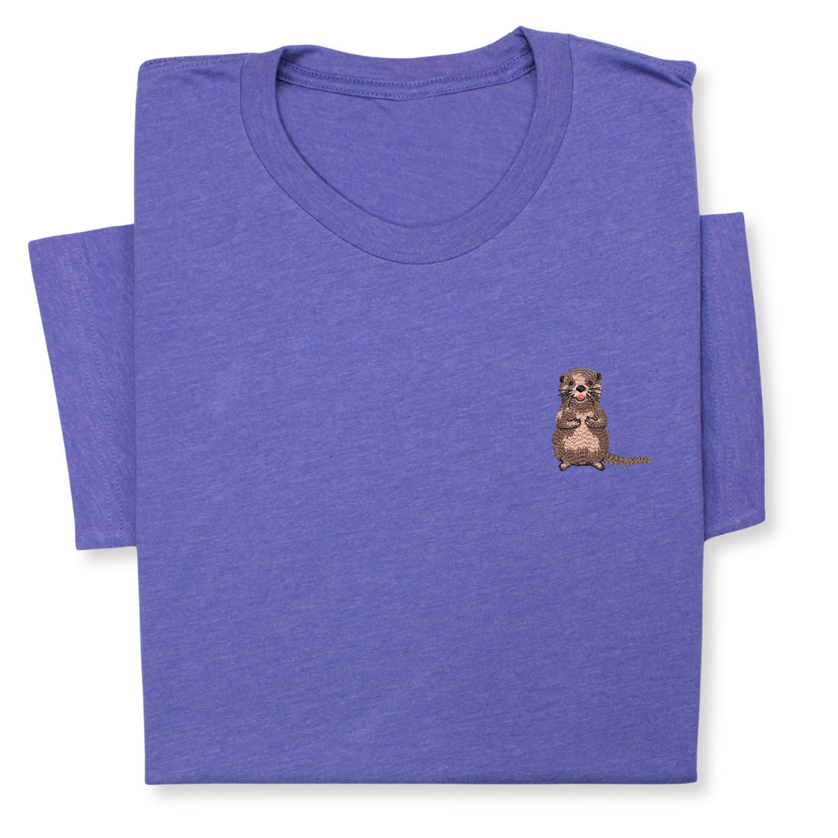 Otter Embroidered T-Shirt, Cute Animal Design Tee, Playful Wildlife Gift, Cozy Nature Inspired Shirt Whimsical Embroidery for Animal Lovers