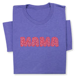 MAMA Print T-Shirt, Bold Red Heart Pattern Design, Cute Graphic Tee for Mom, Mother's Day Gift, Whimsical Mama Shirt for Her