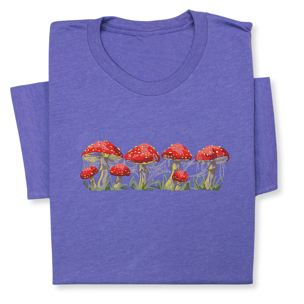 Red Mushrooms Embroidered T-Shirt, Whimsical Amanita Design, Unique Nature-Inspired Tee, Perfect Gift for Mushroom Lovers!