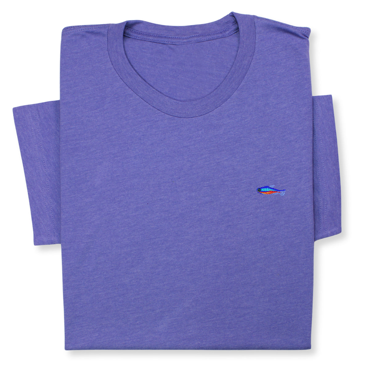 Tiny Fish Embroidered T-Shirt, Minimalist Aquatic Animal Tee, Small Fish Design Shirt, Ocean-Inspired Gift, Cute Sea Life Unisex Cotton Tee