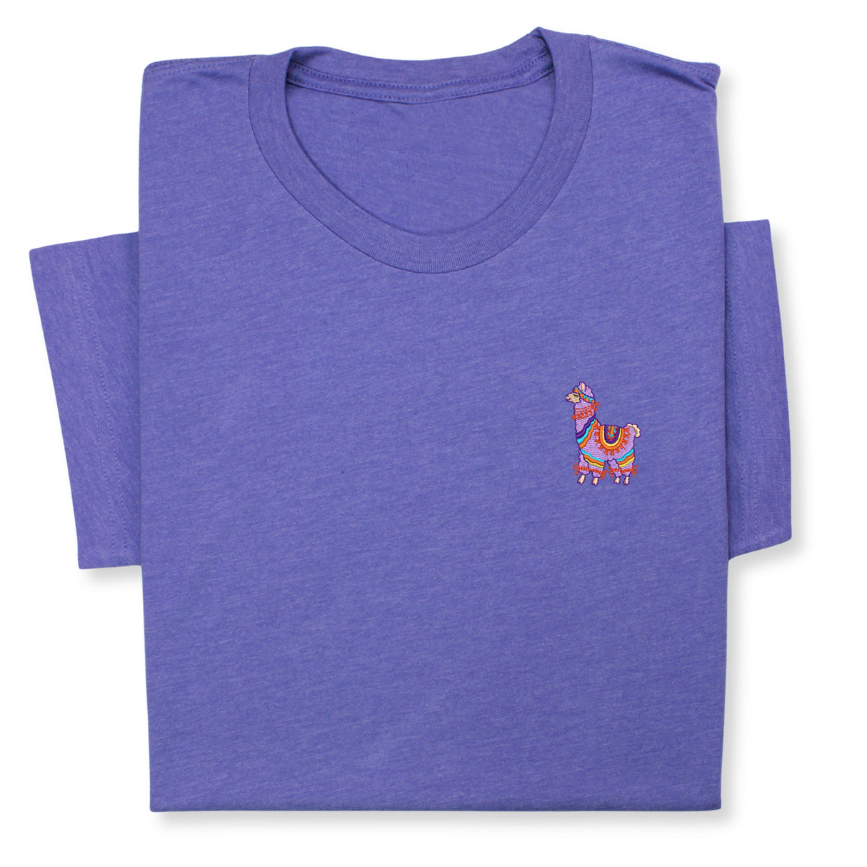 Colorful Llama Embroidered T-Shirt, Cute Alpaca Graphic Tee, Boho Animal Shirt, Fun Andean Wildlife Gift for Her & Him, Festival Style Top