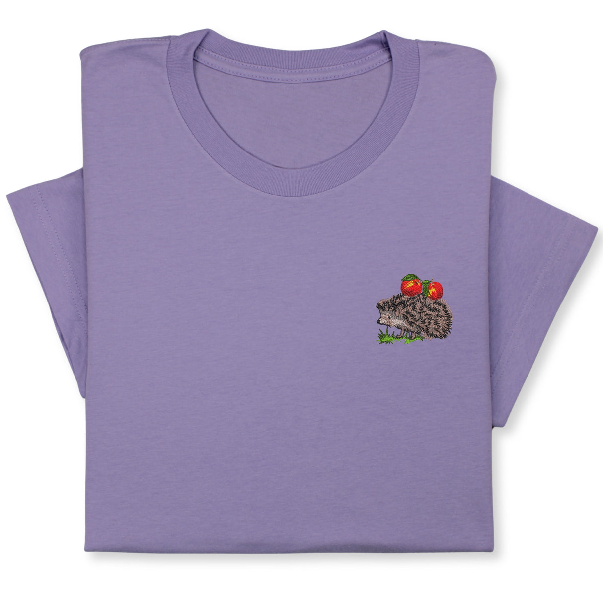 Embroidered Hedgehog T-Shirt  Cute Forest Animal Tee Gift Unisex