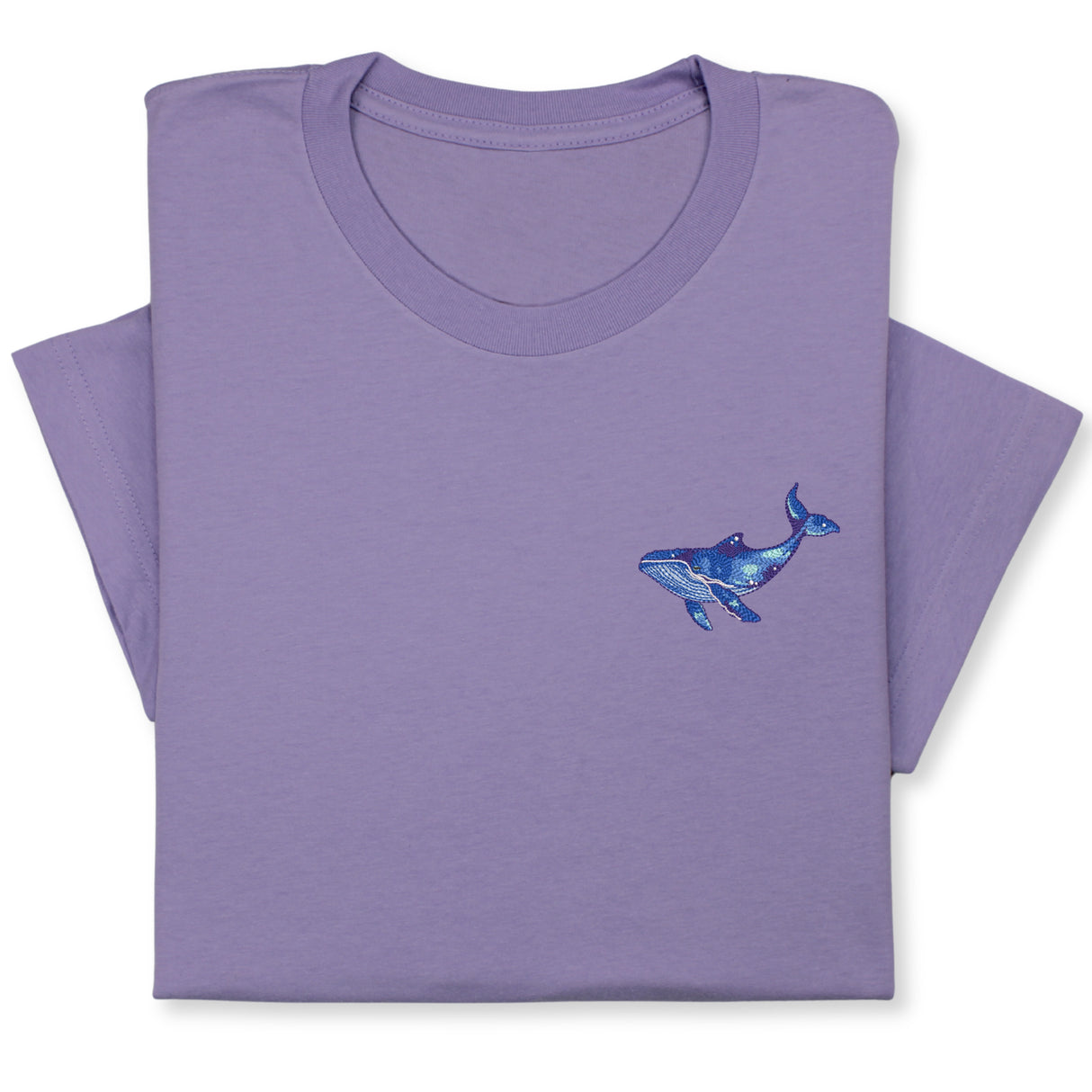 Blue Whale Embroidered Tee, Unisex Marine Life T-Shirt, Sea Life Whale T-Shirt, Ocean Gift for Sea Enthusiasts!