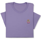 Cute Owl Embroidered T-Shirt, Whimsical Bird Lover Gift, Small Animal Embroidery Tee, Cozy Nature-Inspired Shirt