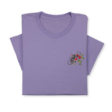 Mouse & Berry Embroidered T-Shirt, Cute Garden Animal Tee, Whimsical Nature Shirt, Funny Rodent Embroidery Gift for Her & Him
