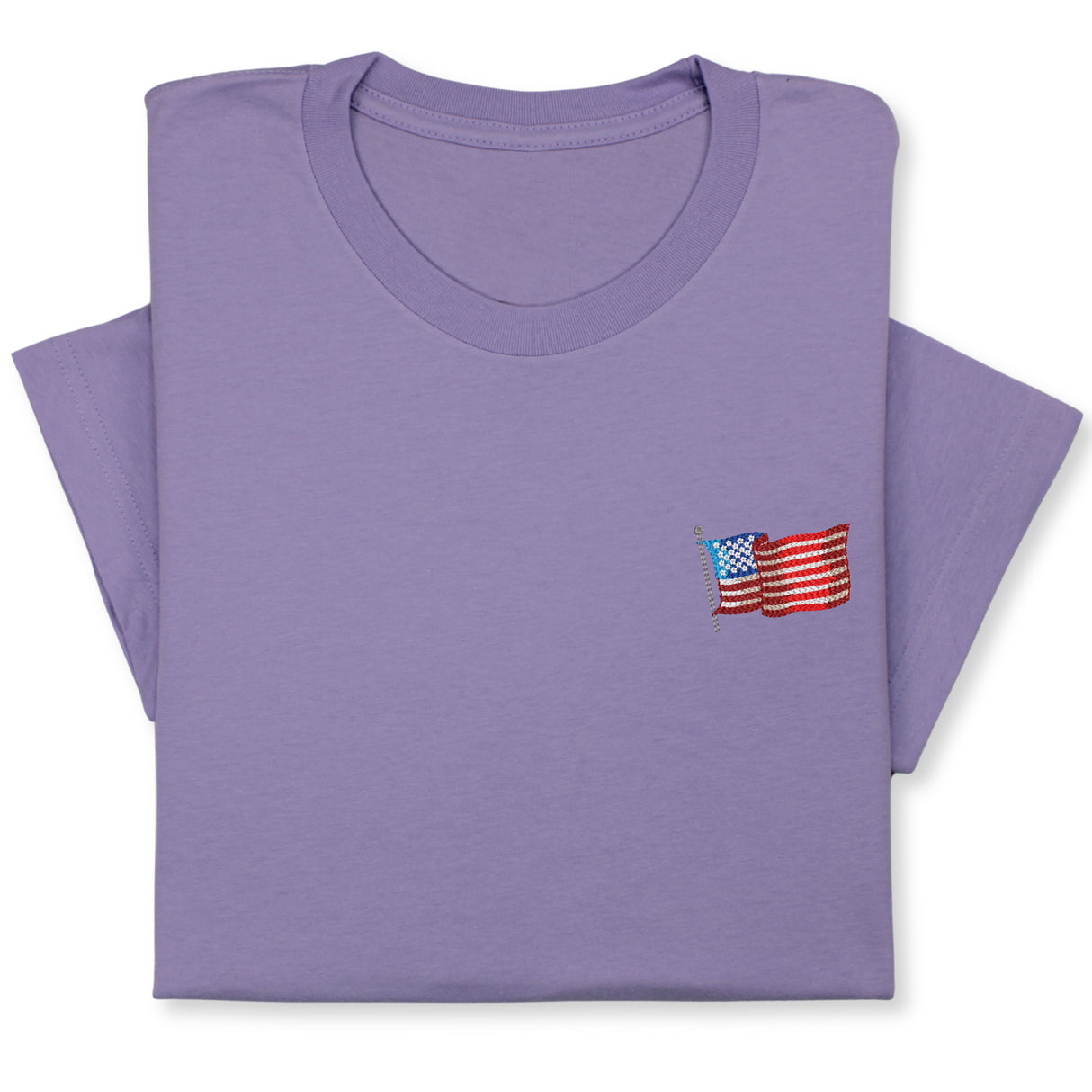 USA Flag Embroidered Tee, Patriotic American T-Shirt for Independence Day, 4th July Gift