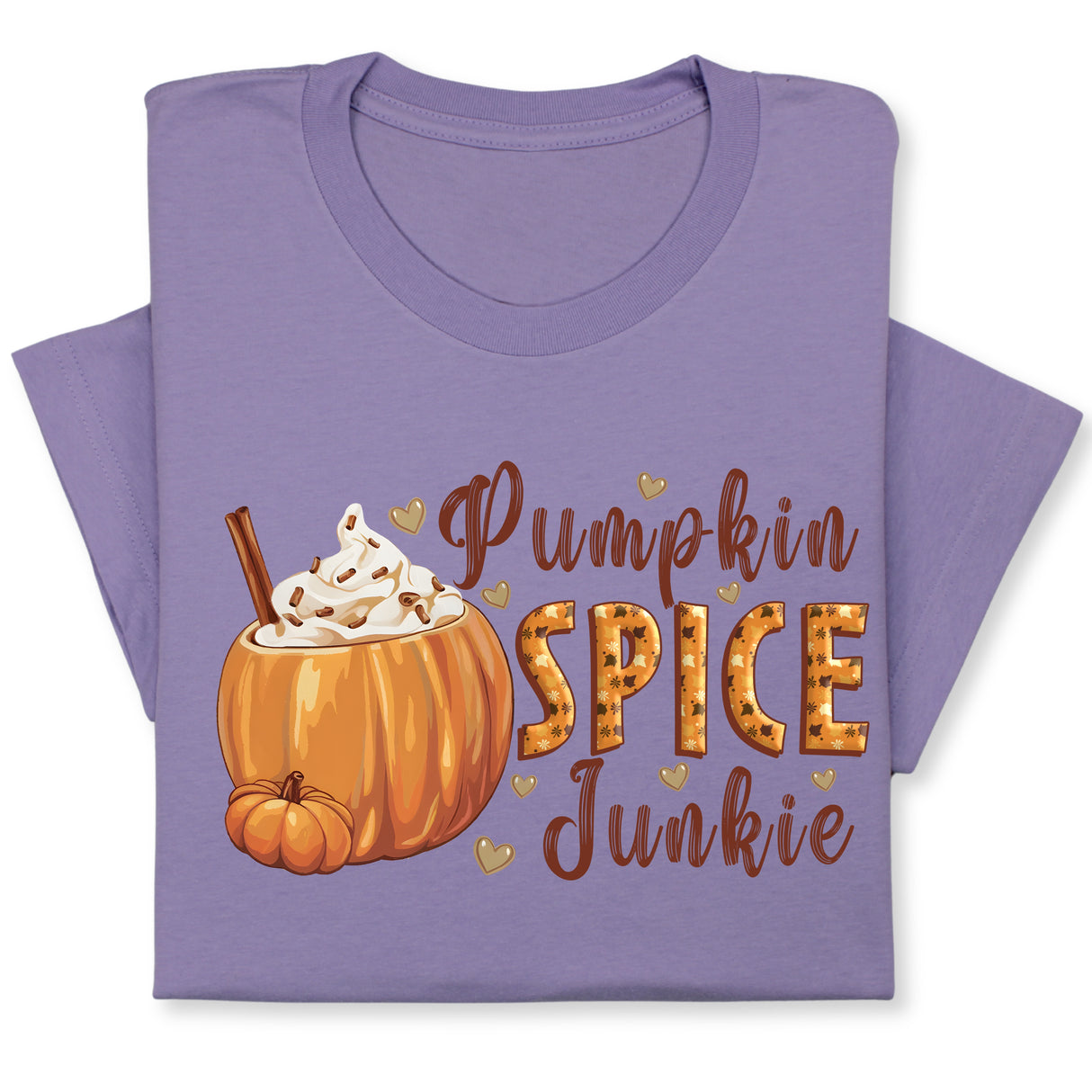 Pumpkin Spice Junkie Fall T-Shirt – Cute Autumn Latte Print, Cozy Pumpkin Drink Tee, Pumpkin Lover Gift, Thanksgiving Season Shirt