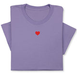 Mini Heart Embroidered T-Shirt with Custom Name, Personalized Valentine Shirt, Love Tee, Cute Gift for Her or Him