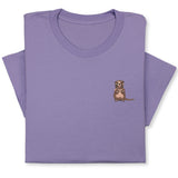 Otter Embroidered T-Shirt, Cute Animal Design Tee, Playful Wildlife Gift, Cozy Nature Inspired Shirt Whimsical Embroidery for Animal Lovers