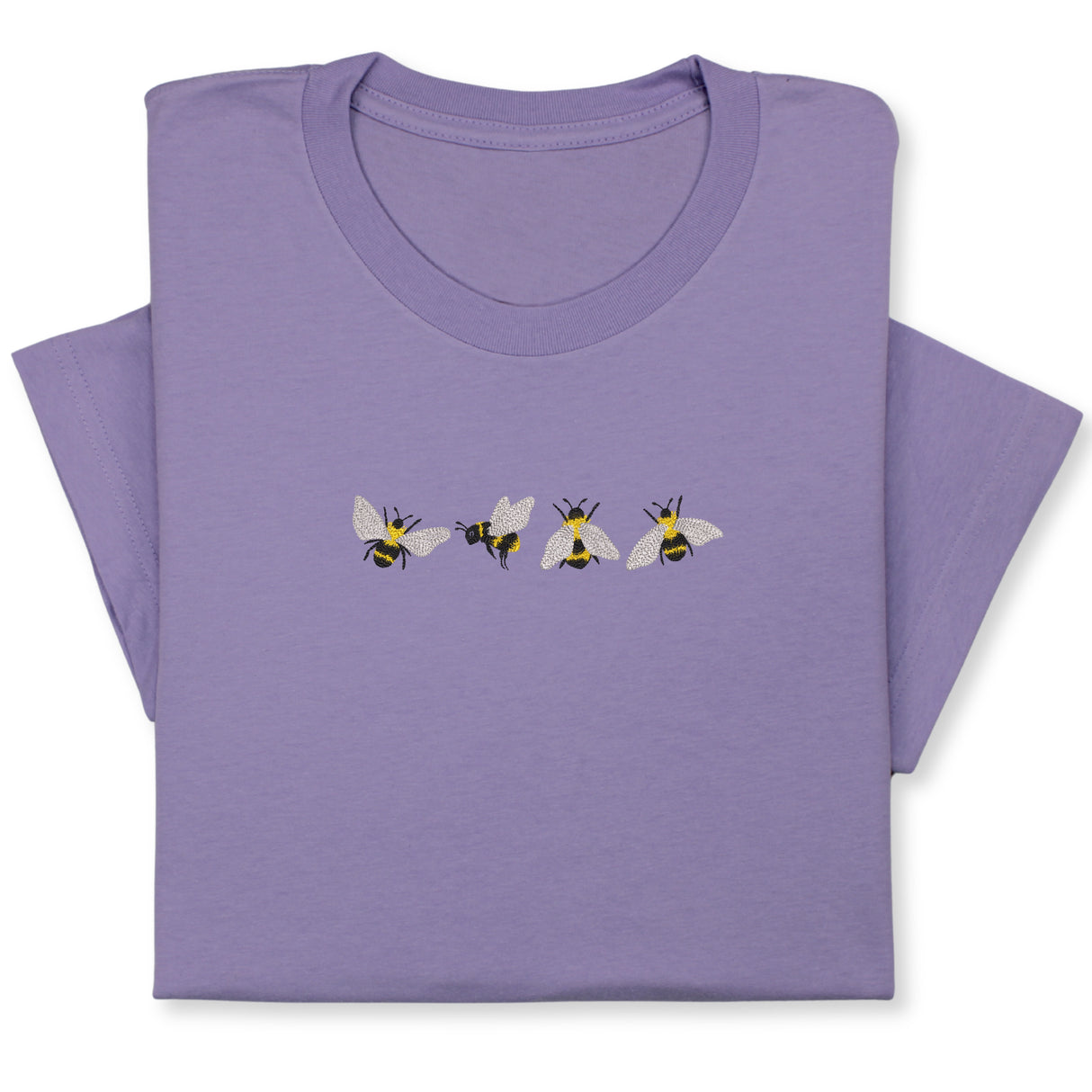 4 Bees Embroidered T-Shirt – Minimalist Insect Shirt, Cute Nature Tee, Bumblebee Lover Gift, Unisex Garden Shirt for Bee Fans & Nature Lovers