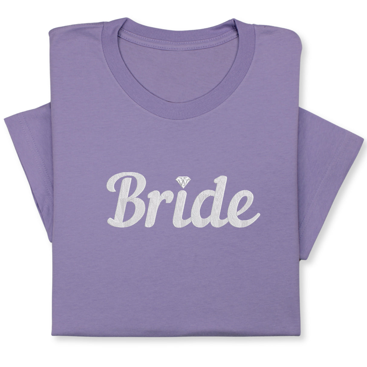 Bride T-Shirt with Silver Embroidery – Elegant Bridal Tee, Diamond Detail, Wedding Morning Shirt, Bachelorette Party Gift, Bride-to-Be Outfit