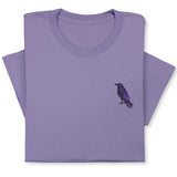 Raven Embroidered T-Shirt | Unisex Crewneck Tee | Nature-Inspired Bird Design | Unique Black Raven Gift for Bird Enthusiasts!