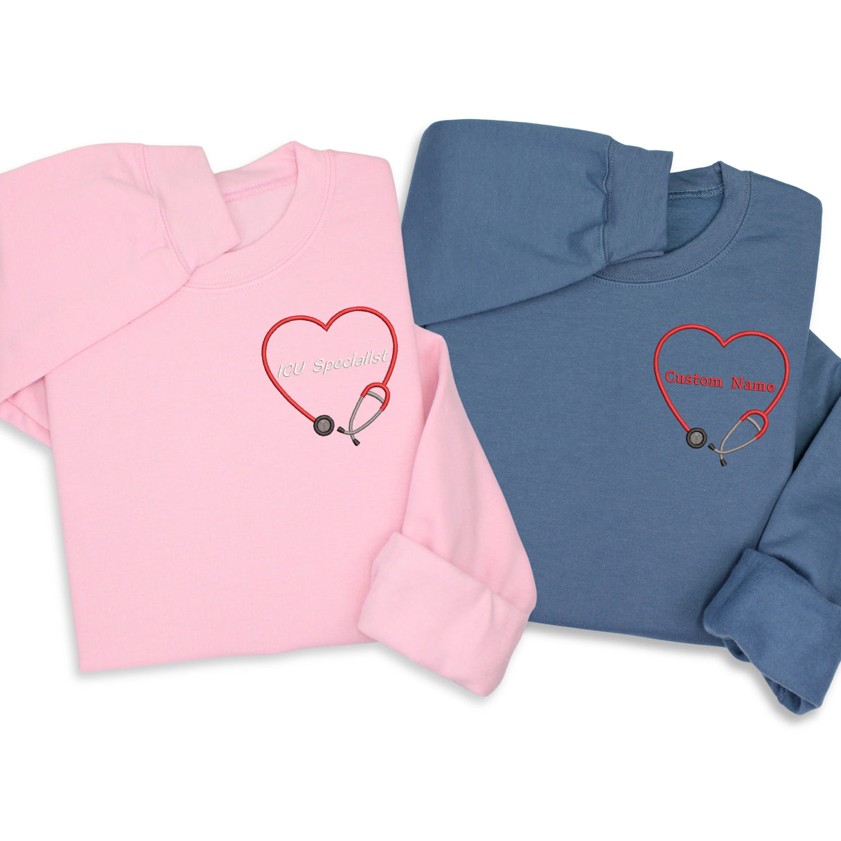 Personalized Heart Stethoscope Hoodie, Sweatshirt, 1/4 Zip – Custom Medical Embroidery Gift for Nurses, Doctors & Healthcare Workers