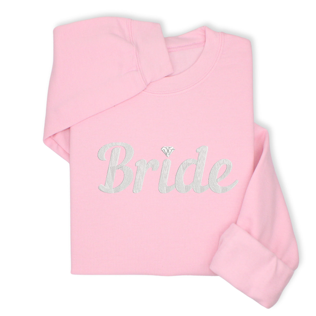 Bride Hoodie & Sweatshirt with Silver Thread Embroidery – Elegant Bridal Pullover, Diamond Detail, Bachelorette Gift, Wedding Morning Outfit