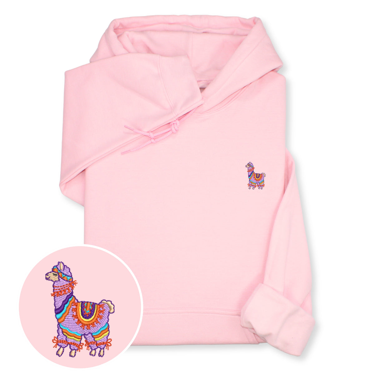Colorful Llama Embroidered Hoodie & Sweatshirt, Cute Animal Lover Top, Fun Boho Style Gift, Unique Unisex Apparel for Her & Him