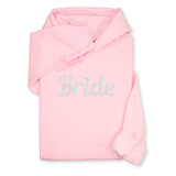 Bride Hoodie & Sweatshirt with Silver Thread Embroidery – Elegant Bridal Pullover, Diamond Detail, Bachelorette Gift, Wedding Morning Outfit