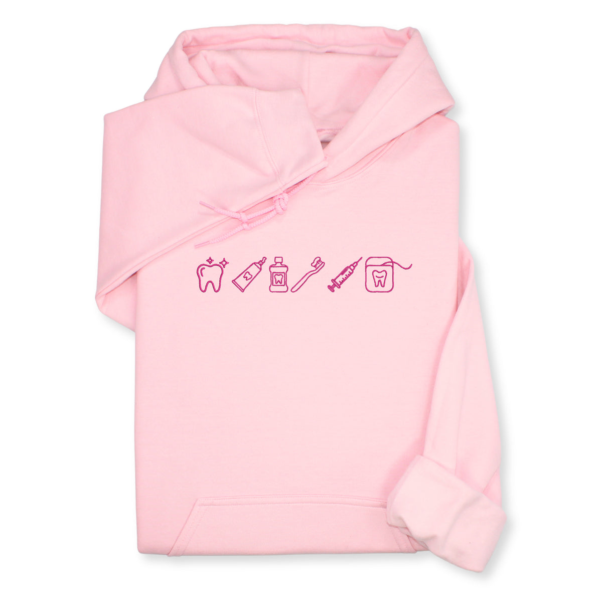Custom Dental Embroidered Hoodie & Sweatshirt, Tooth Icons Design, Dentist Hygienist Gift, Dental Assistant Unisex Workwear
