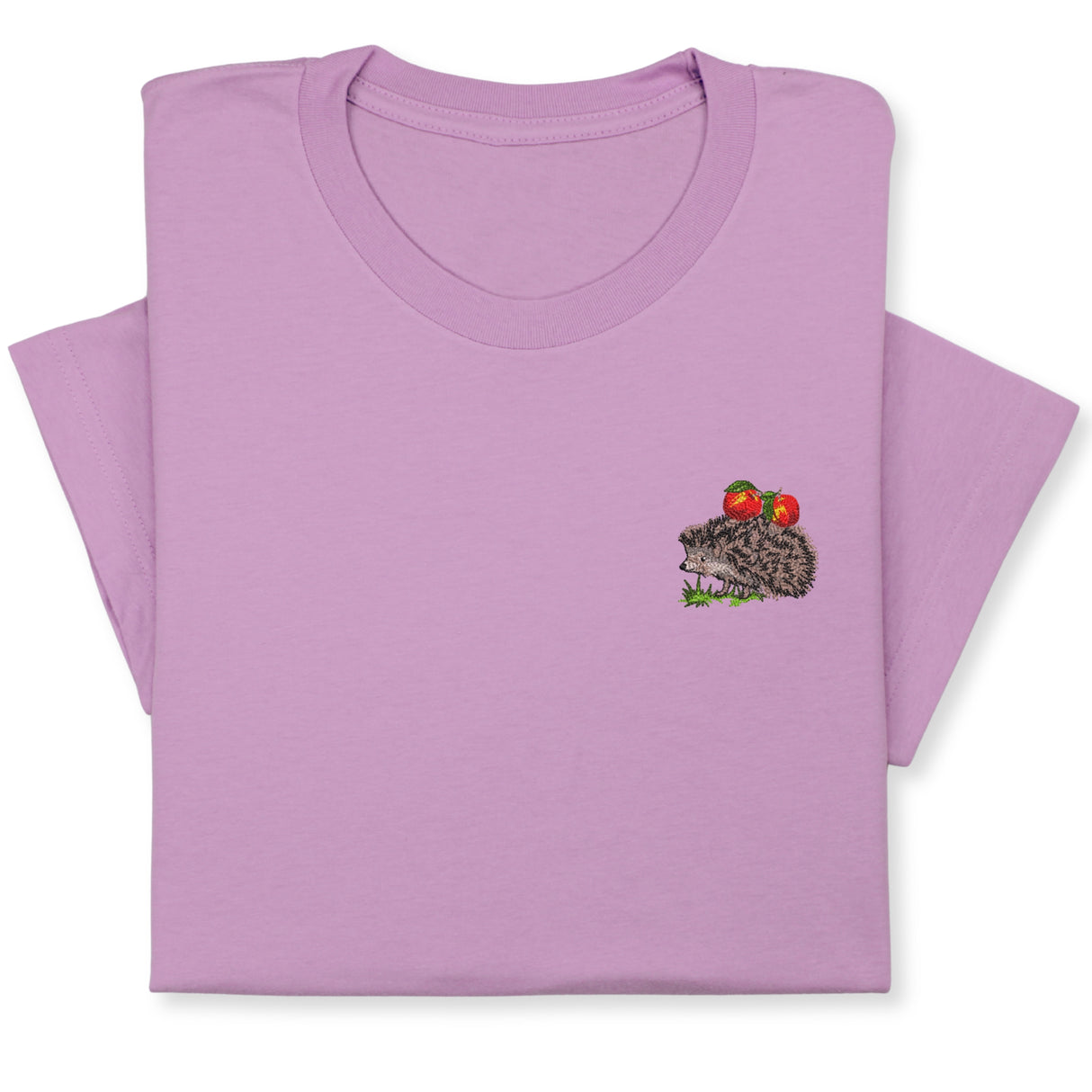 Embroidered Hedgehog T-Shirt  Cute Forest Animal Tee Gift Unisex