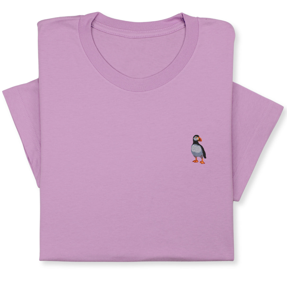 Puffin Embroidered T-Shirt, Cute Seabird Gift for Nature Lover, Minimalist Bird Design, Coastal Wildlife Tee, Nautical Aesthetic Outfit