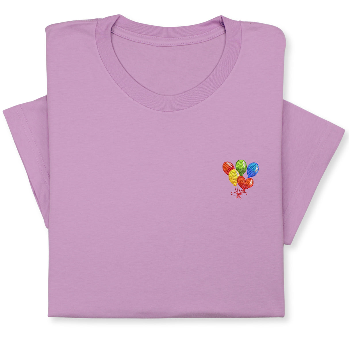 Rainbow Balloons Embroidered T-Shirt, Whimsical Party Tee, Colorful Festive Gift, Birthday Celebration Shirt, Fun Embroidery for All Ages