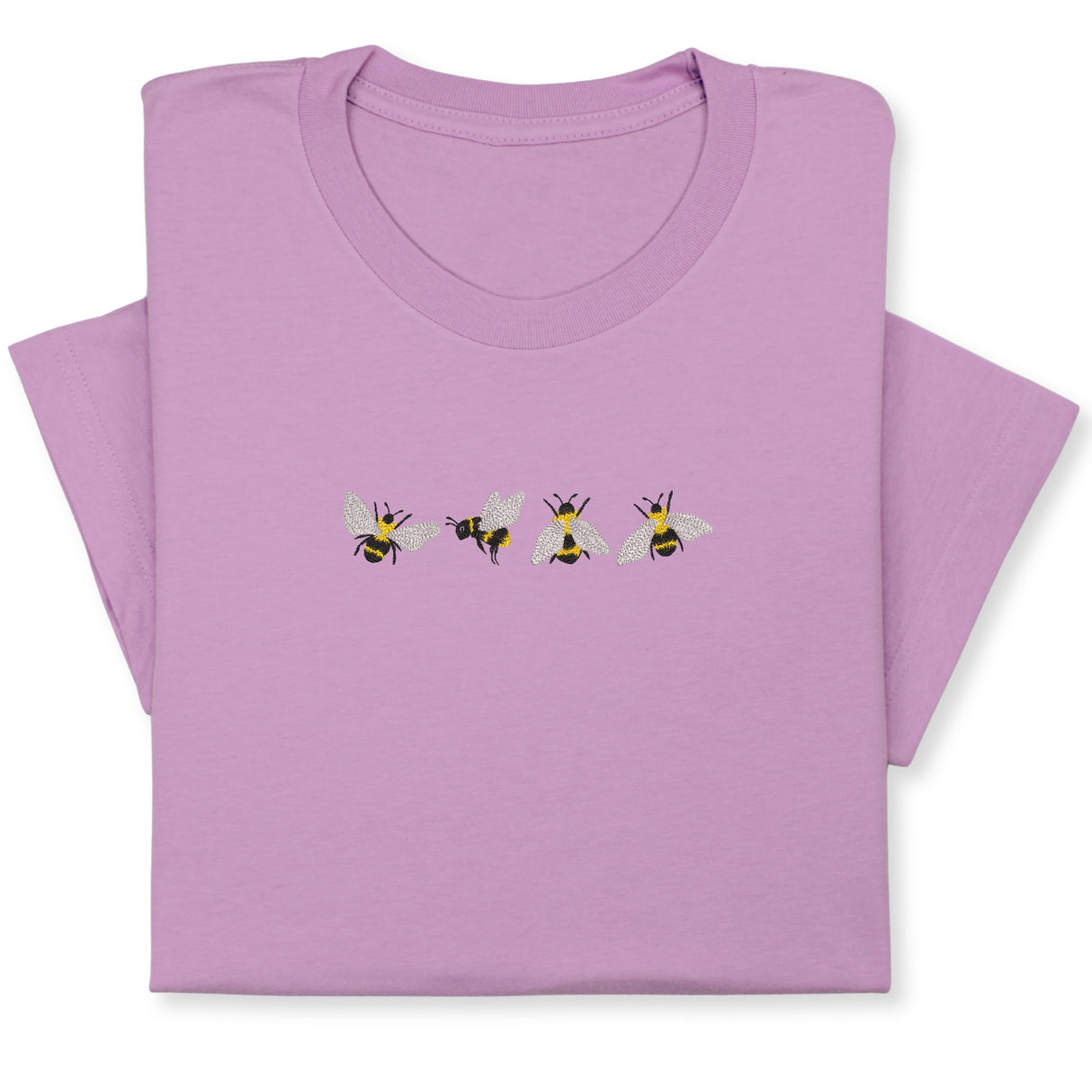 4 Bees Embroidered T-Shirt – Minimalist Insect Shirt, Cute Nature Tee, Bumblebee Lover Gift, Unisex Garden Shirt for Bee Fans & Nature Lovers