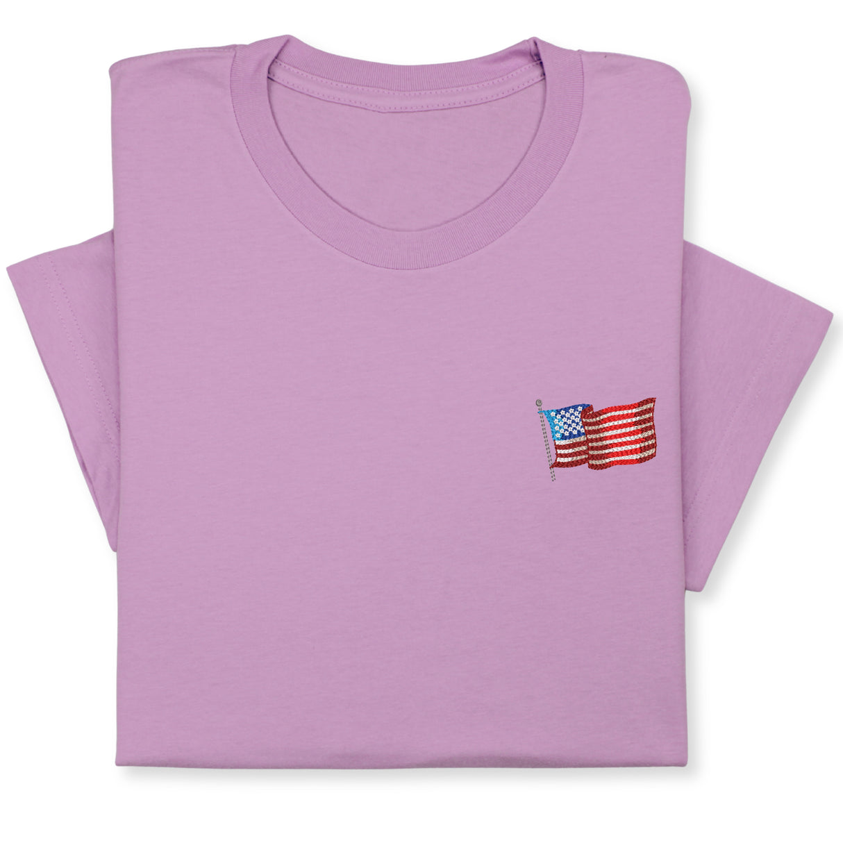 USA Flag Embroidered Tee, Patriotic American T-Shirt for Independence Day, 4th July Gift
