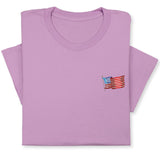USA Flag Embroidered Tee, Patriotic American T-Shirt for Independence Day, 4th July Gift