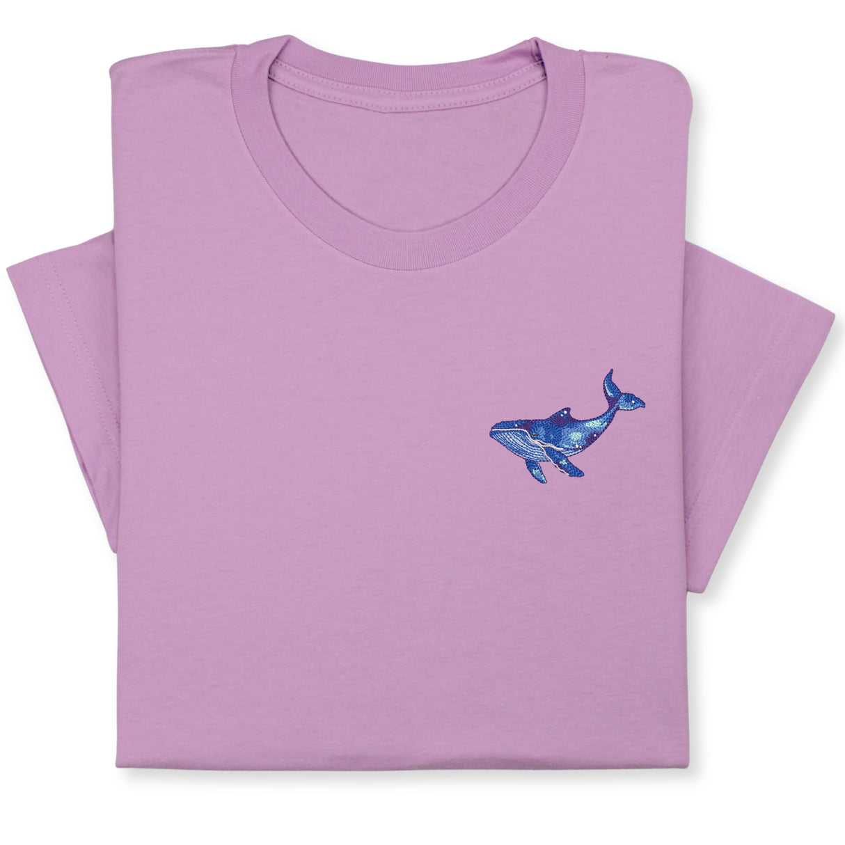 Blue Whale Embroidered Tee, Unisex Marine Life T-Shirt, Sea Life Whale T-Shirt, Ocean Gift for Sea Enthusiasts!