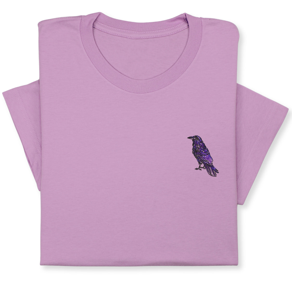 Raven Embroidered T-Shirt | Unisex Crewneck Tee | Nature-Inspired Bird Design | Unique Black Raven Gift for Bird Enthusiasts!