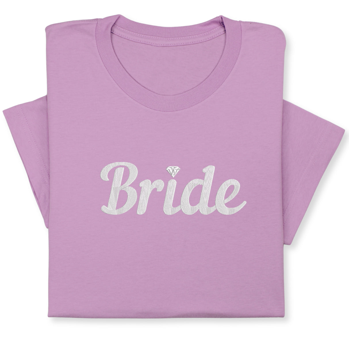 Bride T-Shirt with Silver Embroidery – Elegant Bridal Tee, Diamond Detail, Wedding Morning Shirt, Bachelorette Party Gift, Bride-to-Be Outfit