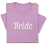 Bride T-Shirt with Silver Embroidery – Elegant Bridal Tee, Diamond Detail, Wedding Morning Shirt, Bachelorette Party Gift, Bride-to-Be Outfit