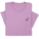 Pink Flamingo Embroidered T-shirt, Embroidered Flamingo T-shirt, Embroidered Bird T-shirt Unisex, Pink Flamingo T-Shirt Gift for Bird Lover!