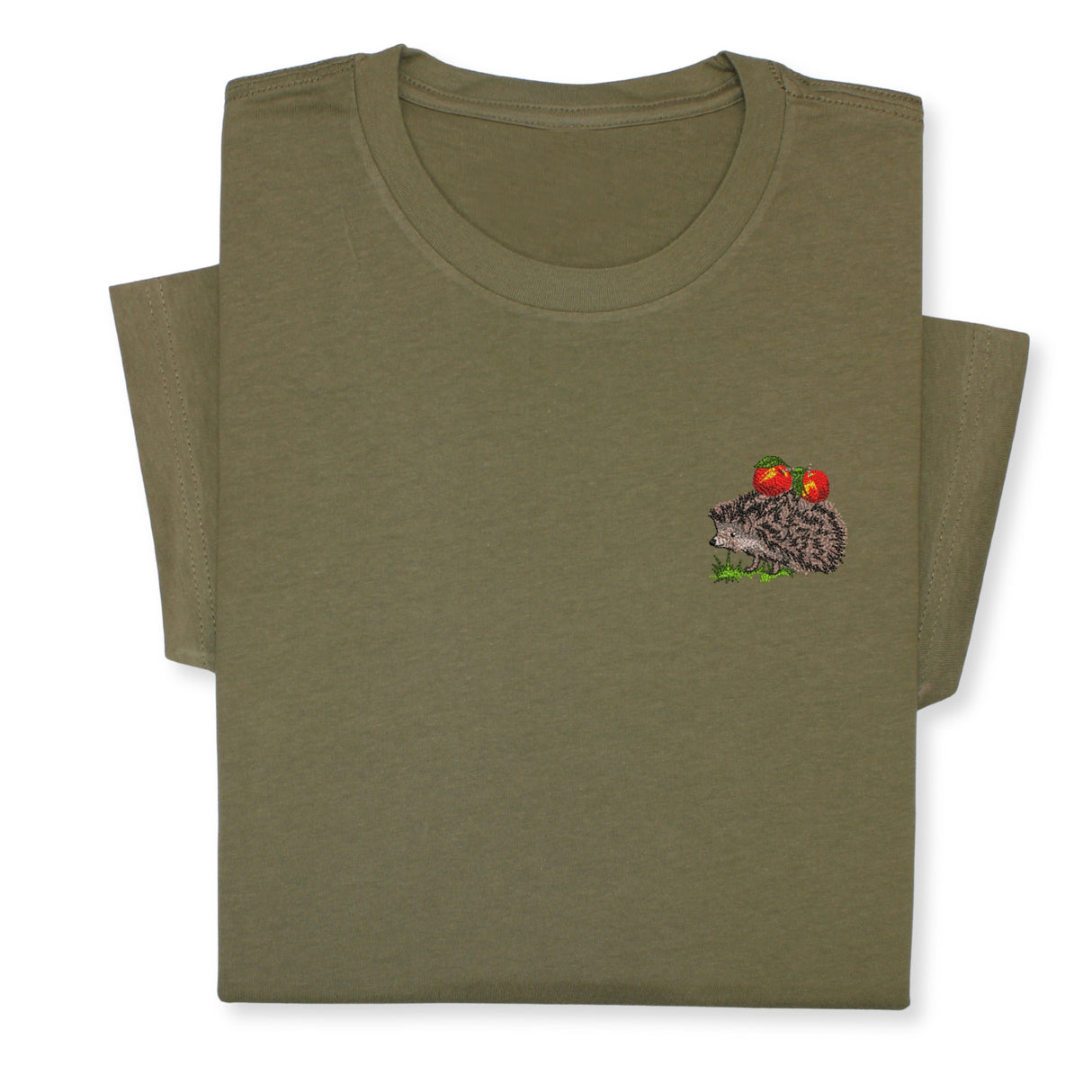 Embroidered Hedgehog T-Shirt  Cute Forest Animal Tee Gift Unisex